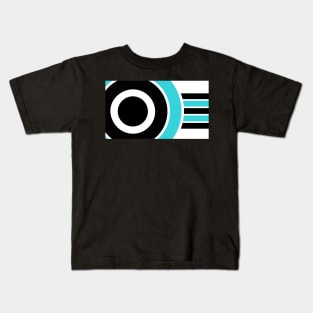 Abstract Blue And Black Circles And Lines Kids T-Shirt